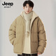 JEEP SPIRIT吉普棉服男2025秋冬季羊毛羔羽絨服棉襖兩面可穿時(shí)尚百搭開(kāi)衫外套 1020淺軍綠 L 135-155