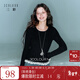 三彩2025冬季新款修身圓領(lǐng)針織衫花邊打底衫長(cháng)袖套頭衫M 經(jīng)典黑 M 160/84A