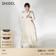 SNIDEL2025春夏百搭高腰提花雪紡蛋糕裙百褶半身裙SWFS251197 淺米色 M （1）