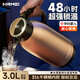 恩爾美（nRMEi）保溫壺家用大容量暖壺316不銹鋼保溫48小時(shí)以上開(kāi)水瓶保溫水壺3L 華貴金【316+智能顯溫】3000ml