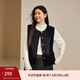 纖莉秀【巴洛克】100綿羊毛老錢(qián)風(fēng)疊穿呢子馬甲大碼胖mm冬裝新款2831 藏藍色 XL