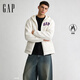 蓋璞（GAP）男女裝毛氈布logo仿羊羔絨連帽衛衣外套609272 白色 M (170/92A) 亞洲尺碼