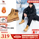駱駝（CAMEL）【王俊凱同款】馬丁靴男鞋冬季新款高幫大黃靴女戶(hù)外工裝登山靴子 G122W7757TR 金黃色 (絨里) 41