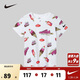 NIKE 耐克童裝2025年夏季男女童冰淇淋圖案印花T恤兒童百搭時(shí)尚短袖
