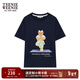 Teenie Weenie女裝可愛(ài)印花短袖T恤夏季馬卡龍色打底衫上衣女 藏青色 S