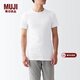MUJI男式無(wú)側縫天竺編織圓領(lǐng)T恤2件裝25年夏季男士男款短袖打底衫背心 白色 FA16CC5S L （175/100A）