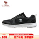 駱駝（CAMEL）網(wǎng)面透氣跑步男鞋輕量健步運動(dòng)鞋子 CSS221L0033 黑色 41