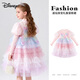 迪士尼（Disney）兒童連衣裙長(cháng)袖裙子秋冬針織網(wǎng)紗公主裙TD3EQ007 彩虹粉120