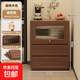 茶水柜窄邊柜中古客廳靠墻邊柜置物柜家用餐邊柜小戶(hù)型高柜儲家具 窄邊柜-矮款【胡桃色】50-40-76cm 送貨上門(mén)