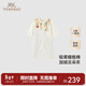 英氏（YEEHOO）【商場(chǎng)同款】女童連體衣秋冬長(cháng)袖加絨嬰兒衣服保暖 淺梨黃 90cm (建議1-2歲) 【偏大,建議拍小一碼】