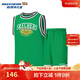 Skechers斯凱奇速干透氣男童夏季背心t恤短褲兒童籃球運動(dòng)服套裝P225K076