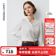 朗姿Basic衣櫥氣質(zhì)法式復古長(cháng)袖白襯衫上衣秋新款襯衣女 米白色2 L