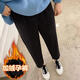 孕婦褲子小個(gè)子孕婦褲秋冬外穿冬季加絨八分女150cm燈芯絨闊腿褲 黑色加絨九分 L