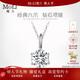 MoLi18K金人工培育鉆石項鏈女一克拉50分六爪鎖骨鏈鉑金人造合成吊墜 18k金墜+金鏈/培育鉆D/VVS/3EX/IGI證書(shū)禮盒 50分優(yōu)品鉆
