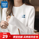 真維斯（Jeanswest）純棉t恤女2025新款秋季女士慵懶風(fēng)休閑長(cháng)袖上衣通勤簡(jiǎn)約打底衫HG 白色(夏日椰樹(shù)胸標) L (165/88A)