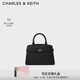 CHARLES&KEITH女包金屬扣帶飾手提包單肩包凱莉包生日情人節禮物CK2-50160102