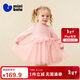 迷你巴拉（minibala）女童連衣裙寶寶紗裙甜美兒童半高領(lǐng)公主裙子2025冬新年
