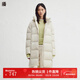 播寬松長(cháng)款絎縫連帽領(lǐng)羽絨服女不規則下擺外套DDR4RD5142 W40霜地 M
