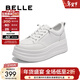 百麗（Belle）厚底增高小白鞋女商場(chǎng)同款簡(jiǎn)約百搭休閑鞋E3P1DCM5 白色 37