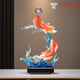 赟婭中式風(fēng)生水起年年有余招財魚(yú)擺件客廳電視柜高檔錦鯉裝飾喬遷禮物 雙魚(yú)戲水-紅錦鯉+底座