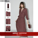 COCOBELLA重工壓褶炒色連衣裙長(cháng)袖襯衫裙吊帶裙兩件套FR0019-2 酒紅色(古法蘇木炒色) L