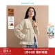 茵曼（INMAN）復古麂皮絨休閑外套2026春季新款女裝高級寬松長(cháng)袖小個(gè)子夾克上衣 淺杏色 M