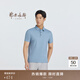 鄂爾多斯1980 夏季桑蠶絲小翻領(lǐng)純色POLO衫男短袖T恤 微風(fēng)藍 XL 180/100A