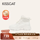 接吻貓KISSCAT【6.5CM追風(fēng)長(cháng)腿靴】運動(dòng)毛靴加絨保暖厚底雪地靴老爹鞋 米色/乳白色/暗奶白色（羊毛里） 37