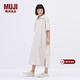 MUJIIDEE 女式 平紋 短袖連衣裙 女裝裙子25年夏季 連身裙 GA45CC5S 淺灰色 L (165/88A)