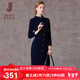經(jīng)典故事（JANE STORY）法式長(cháng)袖襯衫連衣裙女春秋2025新款高端配風(fēng)衣長(cháng)裙氣質(zhì)收腰襯衣裙 深藍色 XL