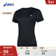 亞瑟士ASICS女子運動(dòng)T恤舒適透氣跑步運動(dòng)短袖 2012D164-700 黑色 M