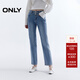ONLY2025夏季新款顯瘦V字腰頭高腰九分直筒褲牛仔褲女|125349011 J34 390洗水牛仔藍 2XL XXL標準褲長(cháng)
