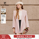 香影收腰雙面呢羊毛大衣女2025冬季新款中長(cháng)系帶斗篷粉色毛呢外套 淺粉 S 155/80A/85-95斤