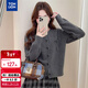 唐獅（TonLion）2025秋冬女簡(jiǎn)約風(fēng)蝴蝶結裝飾圓領(lǐng)開(kāi)衫