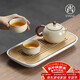 尚言坊汝窯功夫茶具整套帶茶盤(pán)一人用陶瓷高檔家用泡茶茶杯茶壺器具套裝