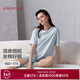 愛(ài)慕（Aimer）25SS悅棉家居套頭短袖短褲套裝AM46B401 天空藍KLA M 165