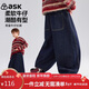ASK JUNIOR童裝兒童褲子春裝中大童牛仔褲親膚柔軟男童休閑長(cháng)褲 深藍色 170