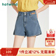 熱風(fēng)短褲女夏季新款女士休閑時(shí)尚辣妹顯瘦高腰牛仔熱褲 06蘭色 27