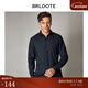 BRLOOTE/巴魯特百搭刺繡長(cháng)袖襯衫男彈力修身加厚保暖襯衣秋冬輕正裝 黑色 190/108A