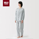 MUJI女式 雙層紗織點(diǎn)狀提花女士家居服套裝春季新品 L 淺藍色