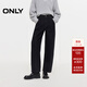 ONLY2025秋季新款高腰加絨舒適九分褲錐形褲牛仔褲女|125449006 H11 黑色水洗 L L標準褲長(cháng)