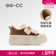 GG-CC【摩洛城堡】冬季新款時(shí)尚厚底加絨板鞋女保暖休閑鞋G25Y8004 卡其色 37