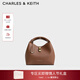 CHARLES&KEITH簡(jiǎn)約手提包菜籃子包斜挎包情人節禮物送女友CK2-10701618 Chocolate巧克力色 M