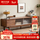 源氏木語(yǔ)實(shí)木巖板電視柜新中式客廳地柜黑胡桃木大戶(hù)型簡(jiǎn)約儲物柜