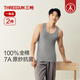 三槍背心男7A原紗抗菌100%棉高彈羅紋健身運動(dòng)打底男士無(wú)袖t恤2件裝