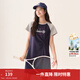 茵曼（INMAN）學(xué)院網(wǎng)球風(fēng)短袖T恤裙女2025夏季時(shí)尚撞色印花抽褶休閑連衣裙 寶藍色 M