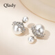 Qlady皇冠雙面珠銀耳釘女氣質(zhì)高級感銀針耳飾仿珍珠耳環(huán)生日新年禮物