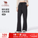 駱駝（CAMEL）運動(dòng)褲女休閑透氣微喇修身針織衛褲子 J25CAVL6016 幻影黑 L