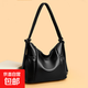 包包女式2025新款通勤高級感大容量雙肩單肩兩用托特包中年腋下包 黑色