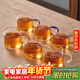 雅集茶具品茶杯曉茶杯100ml耐熱玻璃品茗杯家用辦公杯彩把-6個(gè)裝